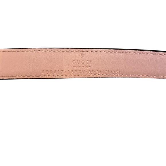 NEW GUCCI BELT Pink Marmont GG Leather Thin 409417 Sz 85 Cm 33 In